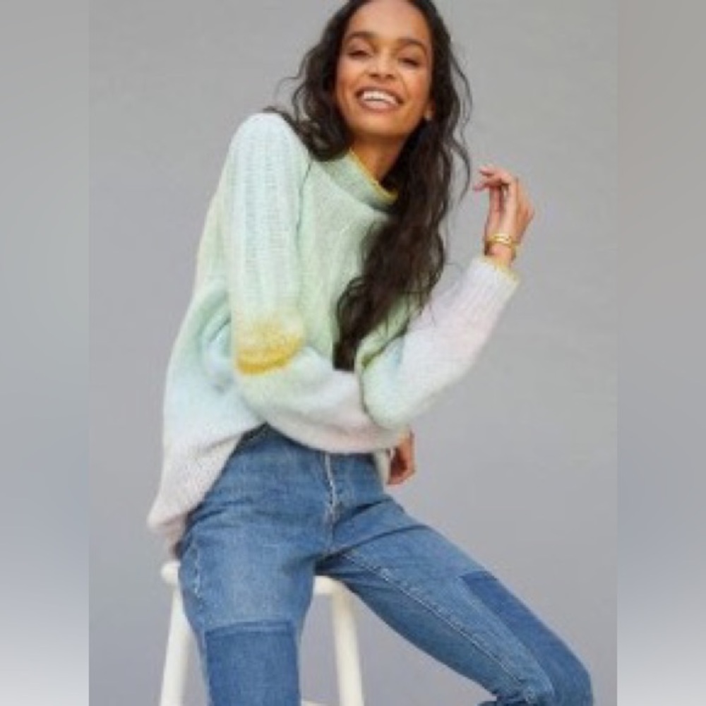 Anthropologie chunky knit Perri Ombre tunic sweater